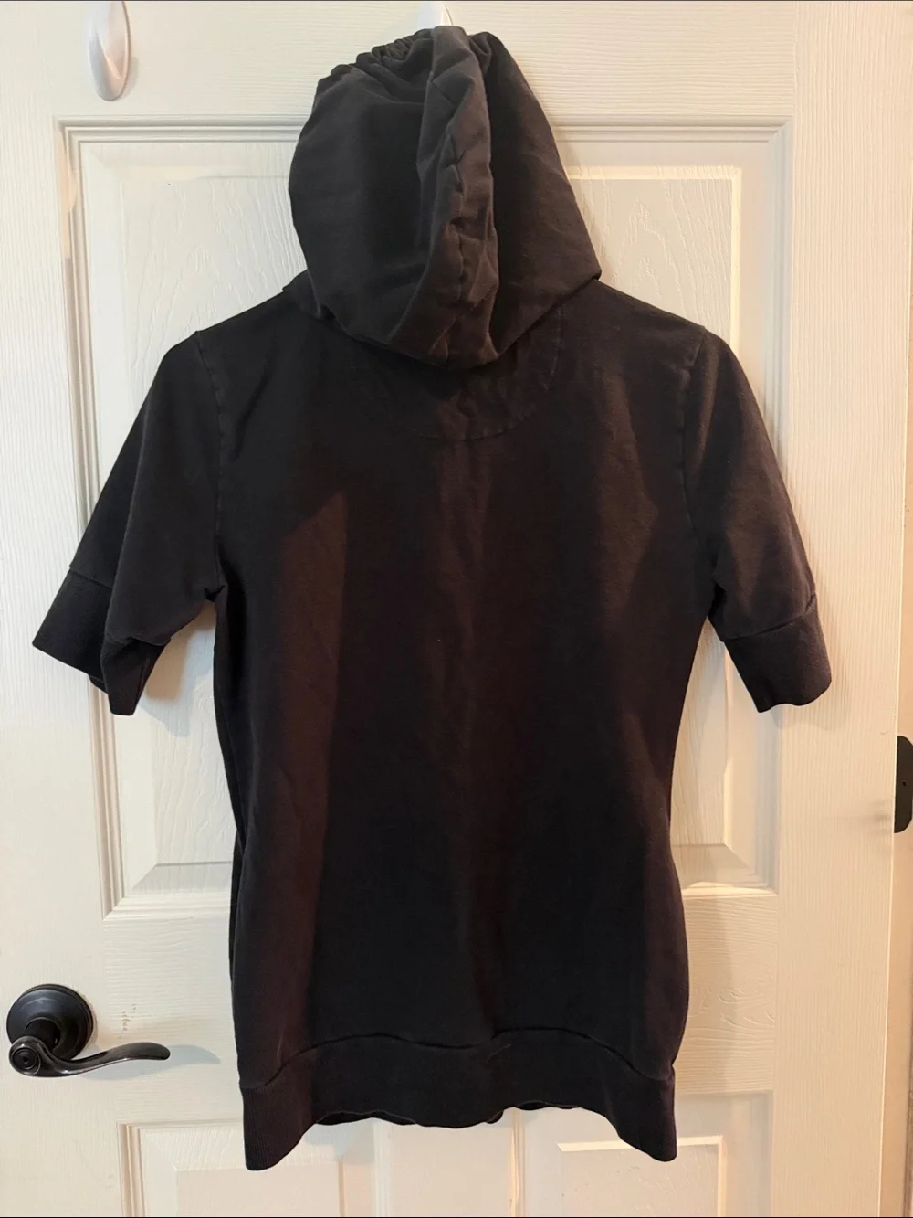 Abbey Dawn Black Short-Sleeve Zip Hoodie with Gold Skull Graphic - Picture 10 of 10
